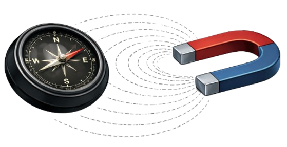 A magnet that interferes with a compass