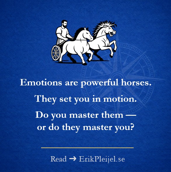 Emotions are powerful horses. They set you in motion. Do you master them — or do they master you?